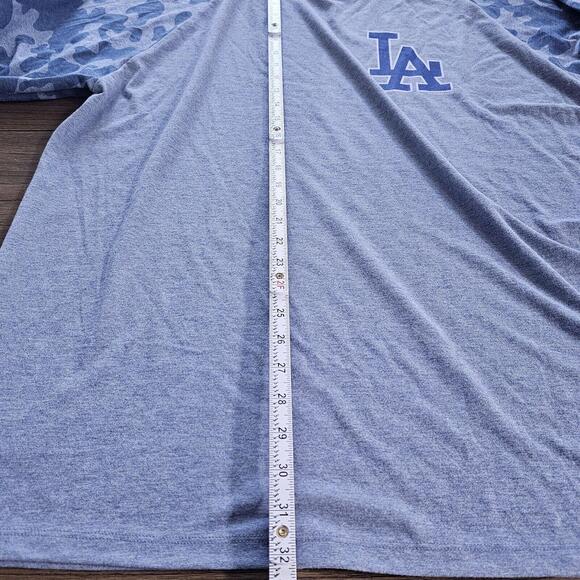 LA Dodgers Blue Camo Pullover Long Sleeve T-Shirt Men's Size 2XL - Picture 4 of 8